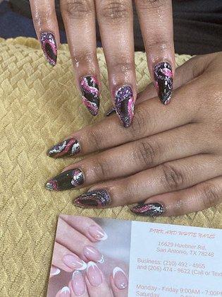 Pink & White Nails